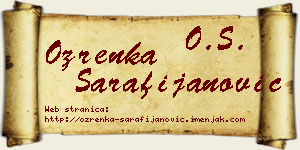 Ozrenka Sarafijanović vizit kartica